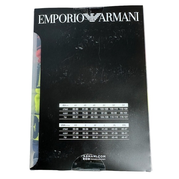 Emporio Armani Mens Small Trunk Boxer Brief Stretch Cotton Logo Band 3 Pack New - Picture 7 of 8